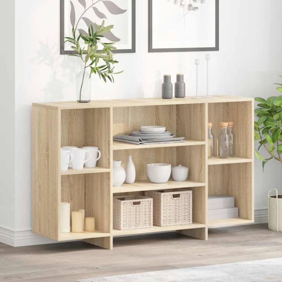 vidaXL Dressoir 120x30x75 cm bewerkt hout sonoma eikenkleurig vidaXL Dressoir 120x30x75 cm bewerkt hout sonoma eikenkleurig afbeelding 1