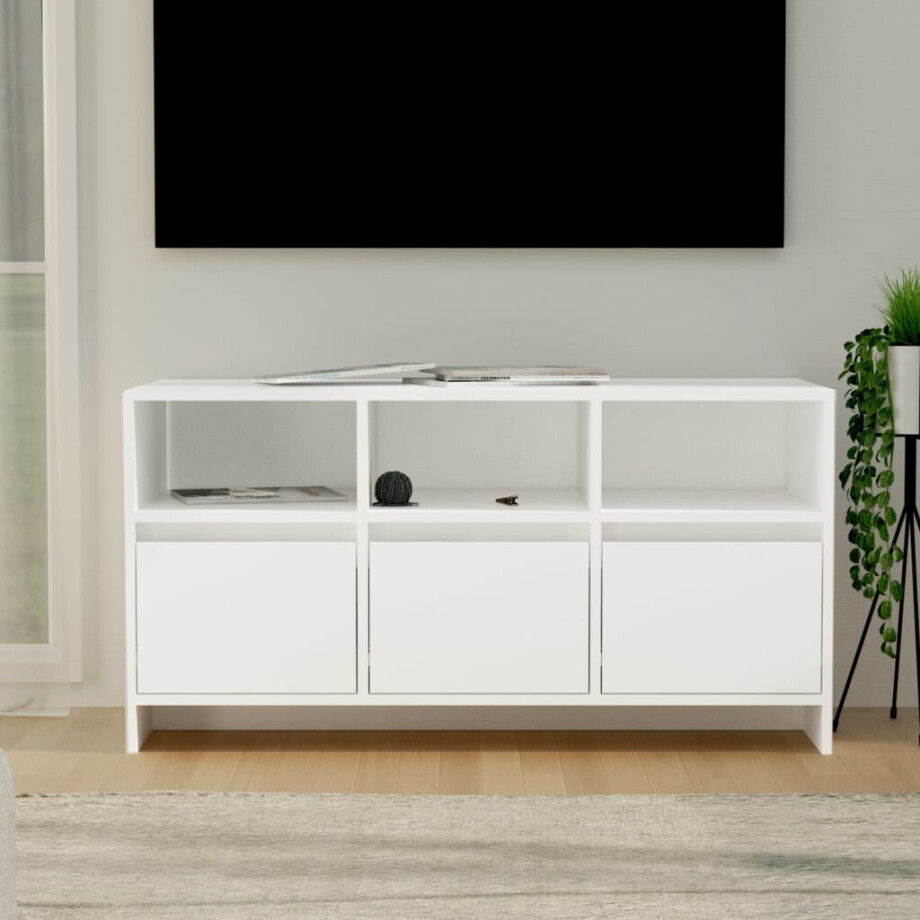 vidaXL Tv-meubel 102x37,5x52,5 cm bewerkt hout wit vidaXL Tv-meubel 102x37,5x52,5 cm bewerkt hout wit afbeelding 1