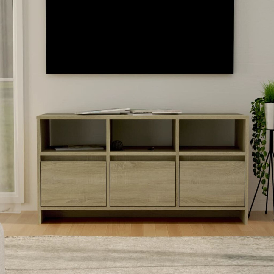 vidaXL Tv-meubel 102x37,5x52,5 cm bewerkt hout sonoma eikenkleurig afbeelding 1