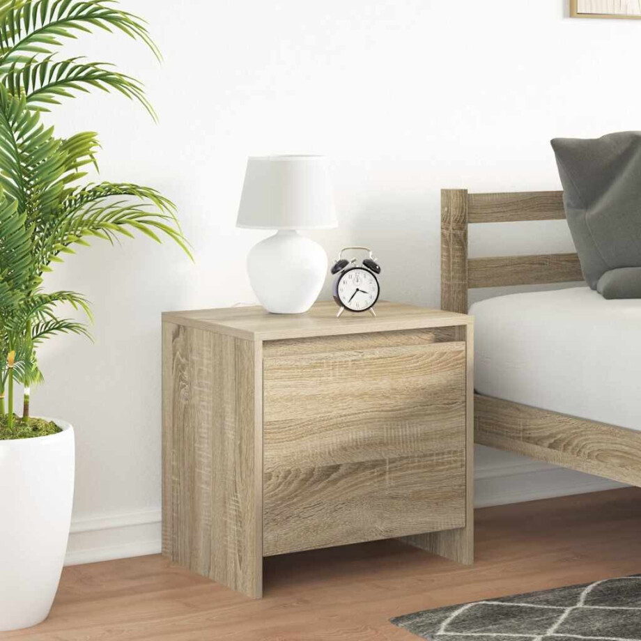 vidaXL Nachtkastjes 2 st 45x34x44,5 cm bewerkt hout sonoma eikenkleur afbeelding 1