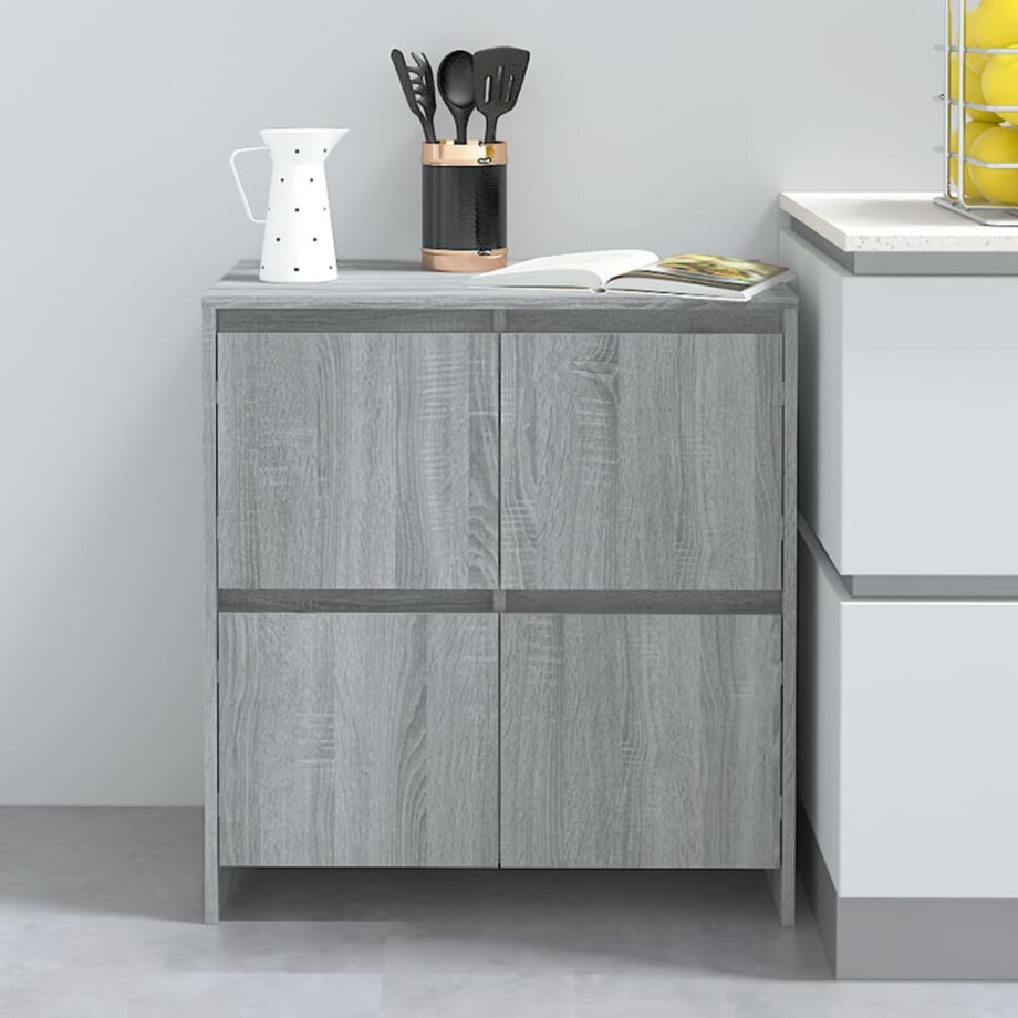 vidaXL Dressoir 70x41x75 cm bewerkt hout grijs sonoma eikenkleurig vidaXL Dressoir 70x41x75 cm bewerkt hout grijs sonoma eikenkleurig afbeelding 1