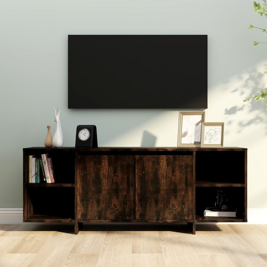 vidaXL Tv-meubel 130x35x50 cm bewerkt hout gerookt eikenkleurig afbeelding 1