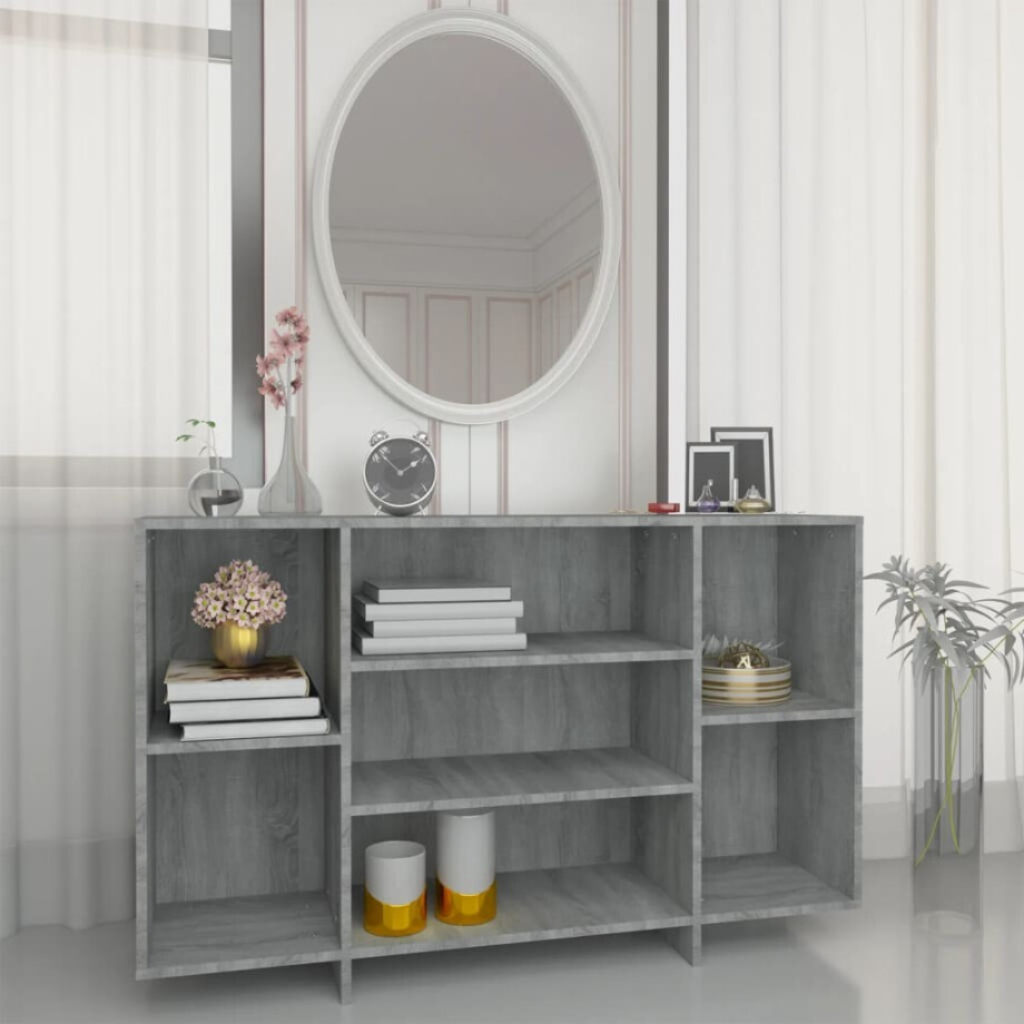 vidaXL Dressoir 120x30x75 cm bewerkt hout grijs sonoma eikenkleurig vidaXL Dressoir 120x30x75 cm bewerkt hout grijs sonoma eikenkleurig afbeelding 1