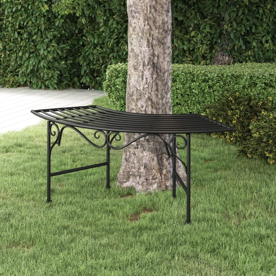 vidaXL Boombank 113 cm staal zwart afbeelding 1