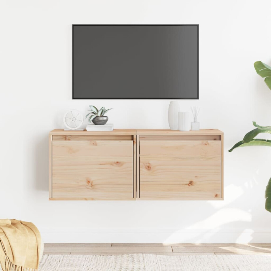 vidaXL Wandkasten 2 st 45x30x35 cm massief grenenhout vidaXL Wandkasten 2 st 45x30x35 cm massief grenenhout afbeelding 1