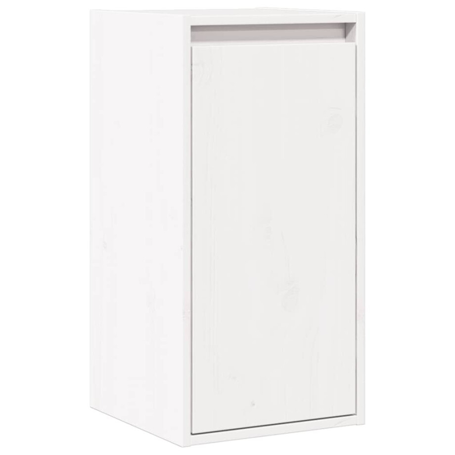 vidaXL Wandkast 30x30x100 cm massief grenenhout wit afbeelding 1