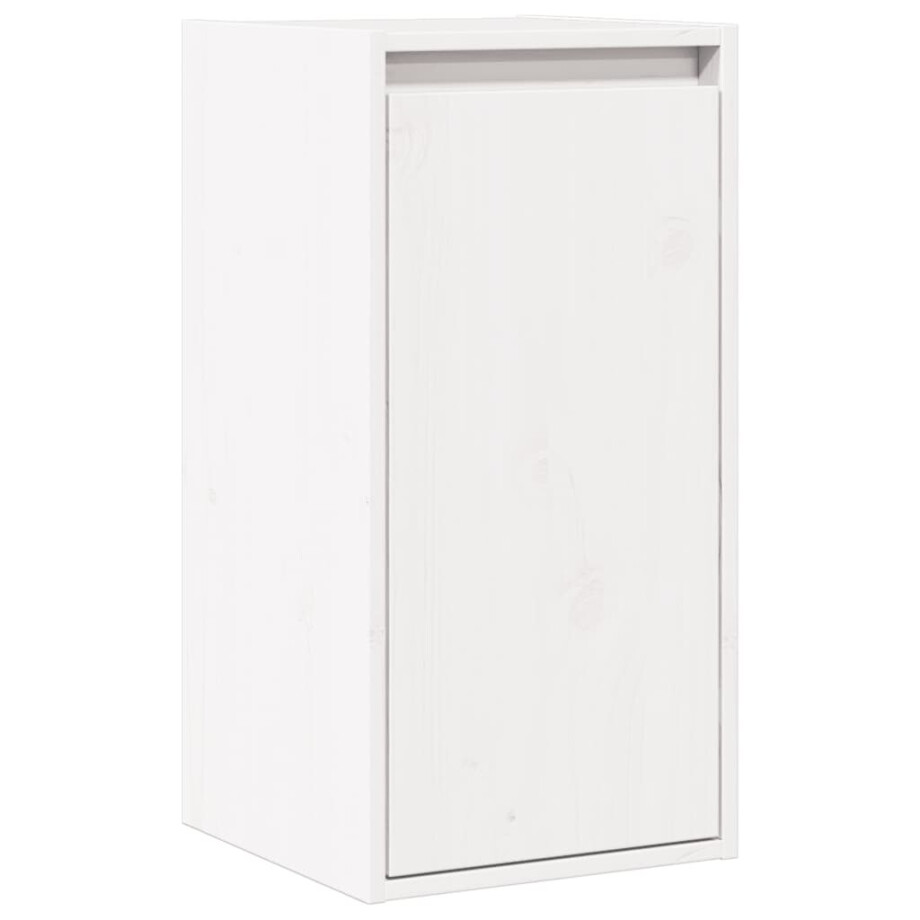 vidaXL Wandkast 30x30x100 cm massief grenenhout wit afbeelding 1