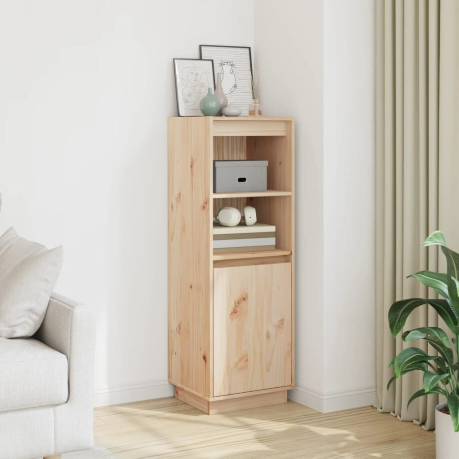 vidaXL Hoge kast 37x34x110 cm massief grenenhout vidaXL Hoge kast 37x34x110 cm massief grenenhout afbeelding 1