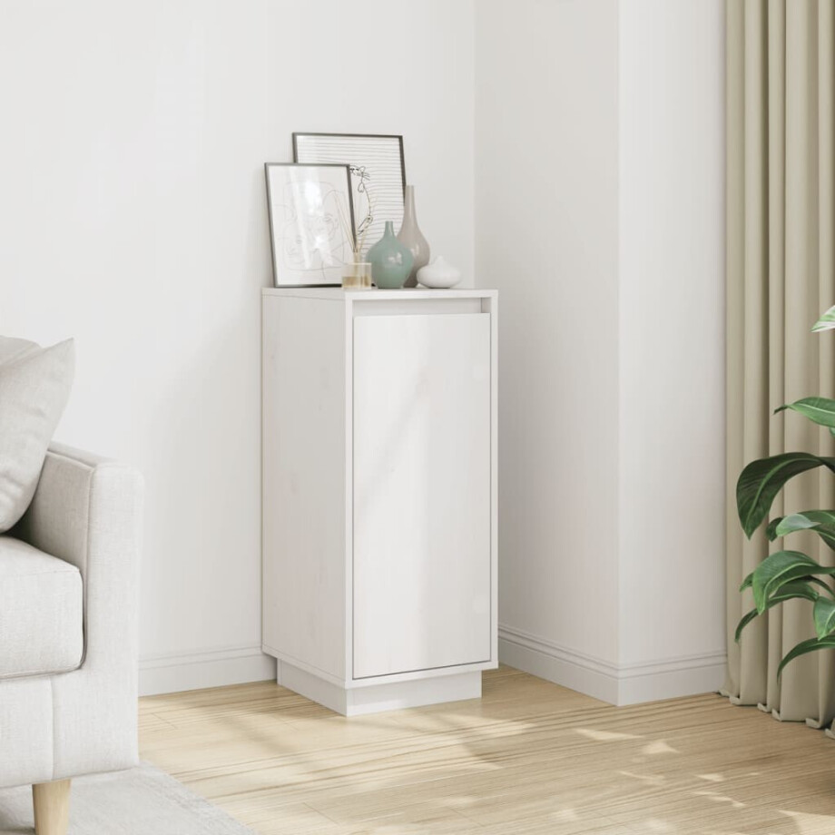 vidaXL Dressoir 31,5x34x75 cm massief grenenhout wit vidaXL Dressoir 31,5x34x75 cm massief grenenhout wit afbeelding 1