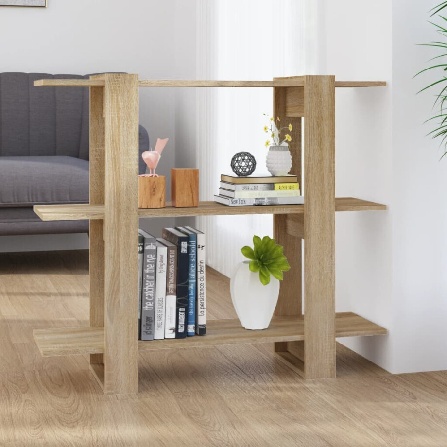 vidaXL Boekenkast/kamerscherm 100x30x87 cm sonoma eikenkleurig afbeelding 1