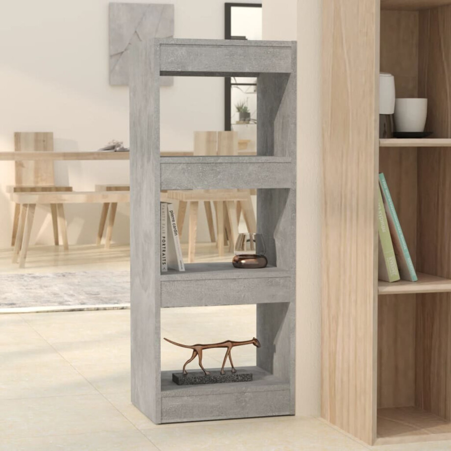 vidaXL Boekenkast/kamerscherm 40x30x103 cm bewerkt hout betongrijs afbeelding 1