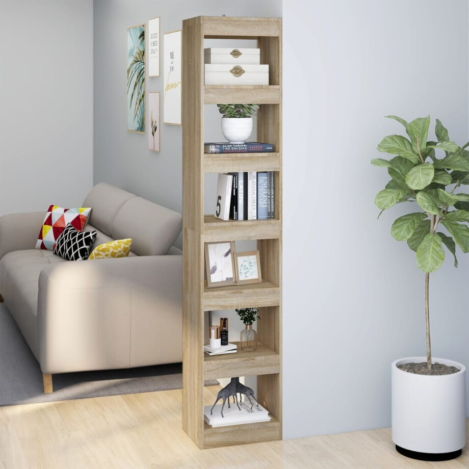 vidaXL Boekenkast/kamerscherm 40x30x198 cm sonoma eikenkleurig afbeelding 1