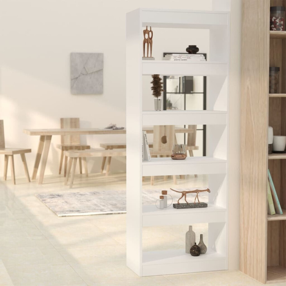 vidaXL Boekenkast/kamerscherm 60x30x166 cm spaanplaat wit afbeelding 1