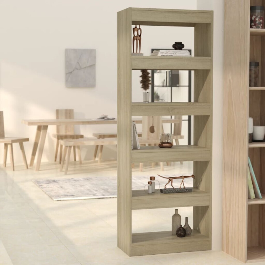 vidaXL Boekenkast/kamerscherm 60x30x166 cm bewerkt hout sonoma eiken afbeelding 1