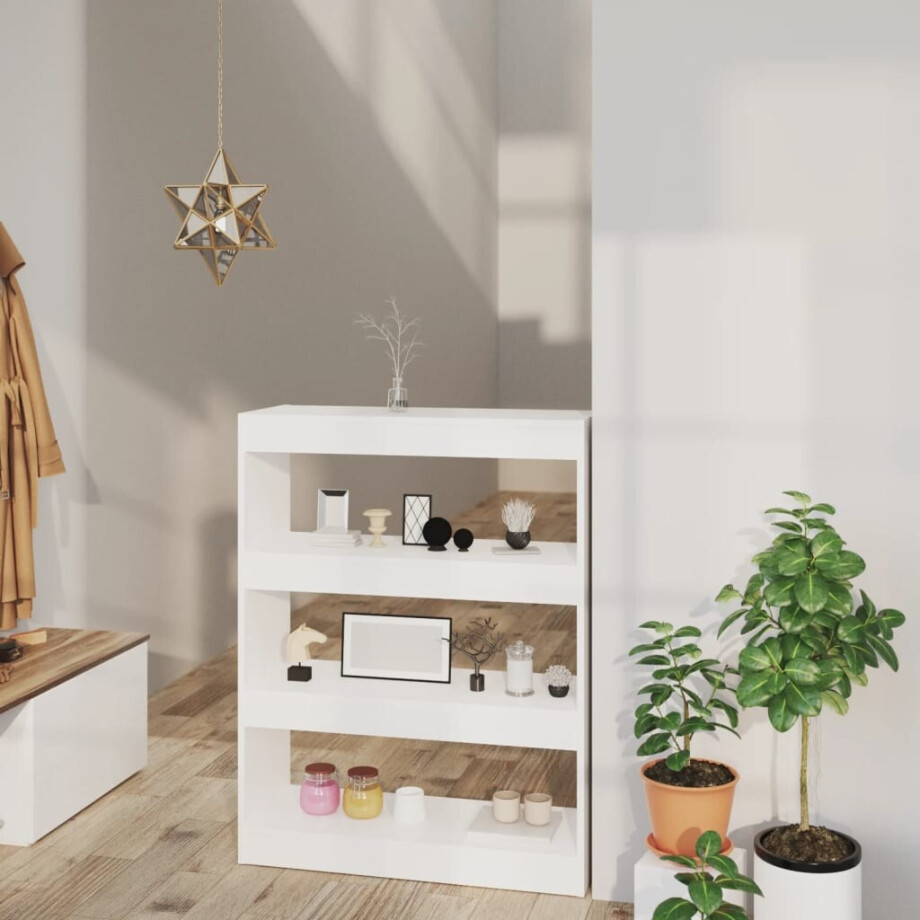 vidaXL Boekenkast/kamerscherm 80x30x103 cm spaanplaat wit afbeelding 1