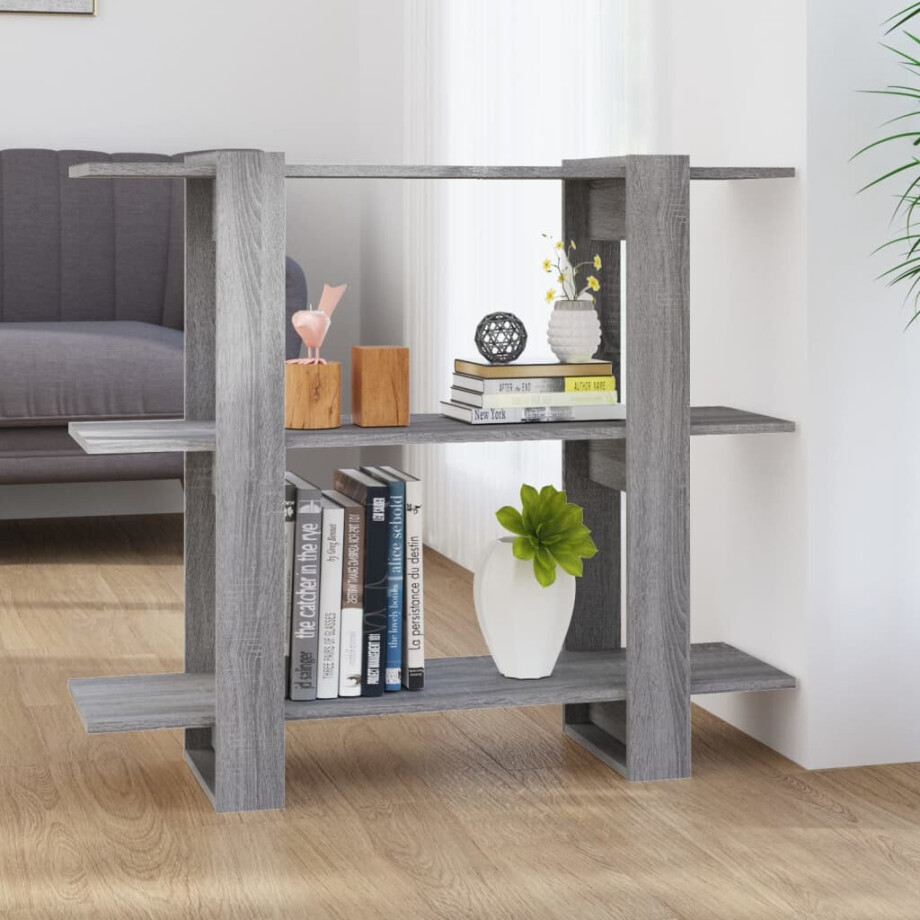 vidaXL Boekenkast/kamerscherm 100x30x87 cm grijs sonoma eikenkleurig afbeelding 1