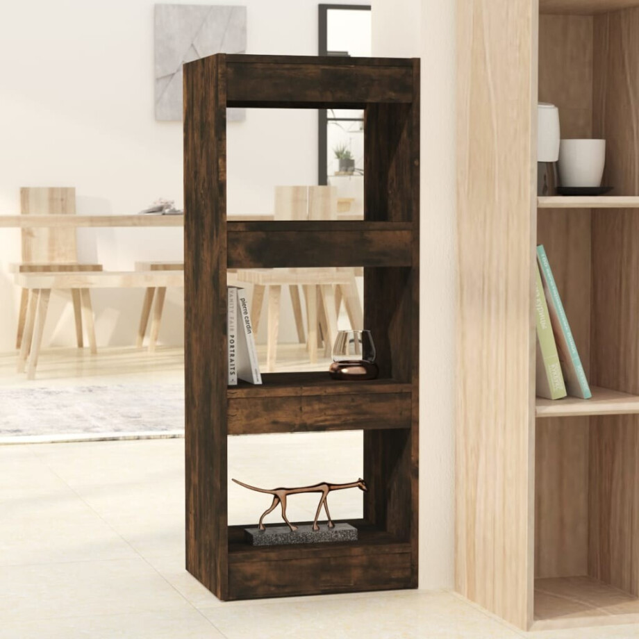 vidaXL Boekenkast/kamerscherm 40x30x103 cm bewerkt hout gerookt eiken afbeelding 1