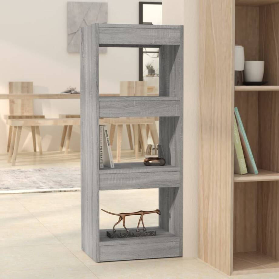 vidaXL Boekenkast/kamerscherm 40x30x103 cm bewerkt hout grijs sonoma afbeelding 1