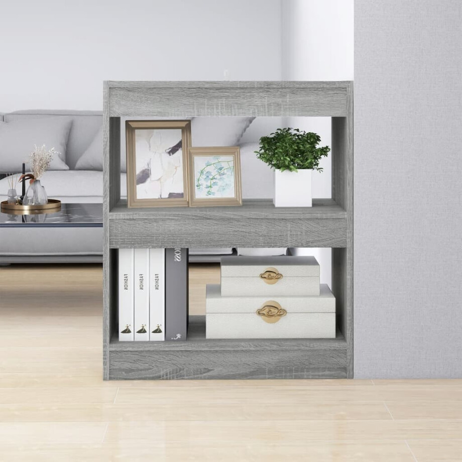 vidaXL Boekenkast/kamerscherm 60x30x72 cm grijs sonoma eikenkleurig afbeelding 1