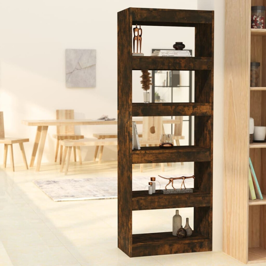 vidaXL Boekenkast/kamerscherm 60x30x166 cm spaanplaat gerookt eiken afbeelding 1