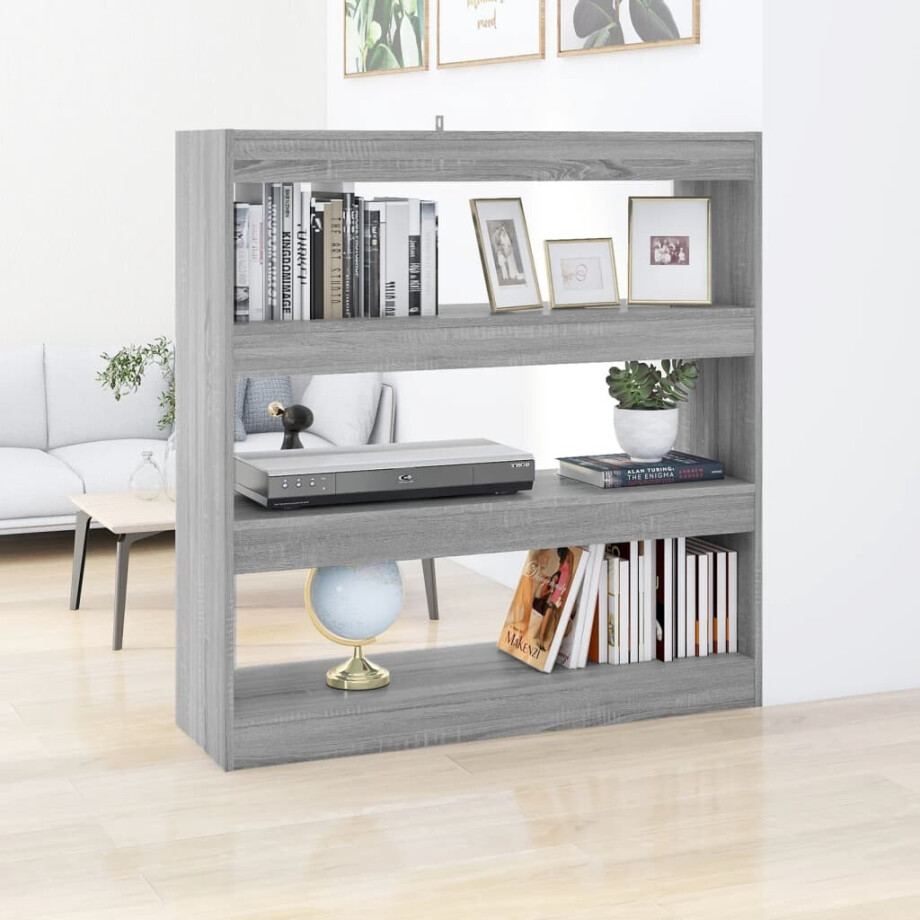 vidaXL Boekenkast/kamerscherm 100x30x103 cm grijs sonoma eikenkleurig vidaXL Boekenkast/kamerscherm 100x30x103 cm grijs sonoma eikenkleurig afbeelding 1