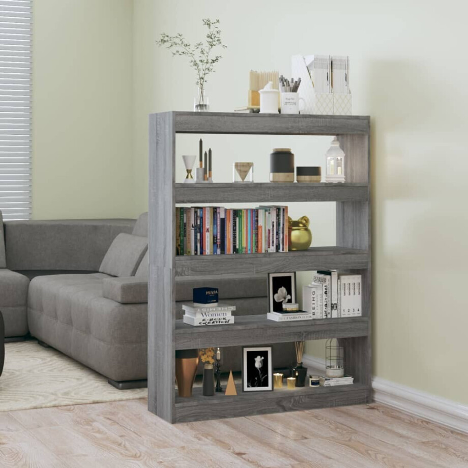 vidaXL Boekenkast/kamerscherm 100x30x135 cm grijs sonoma eikenkleurig afbeelding 1