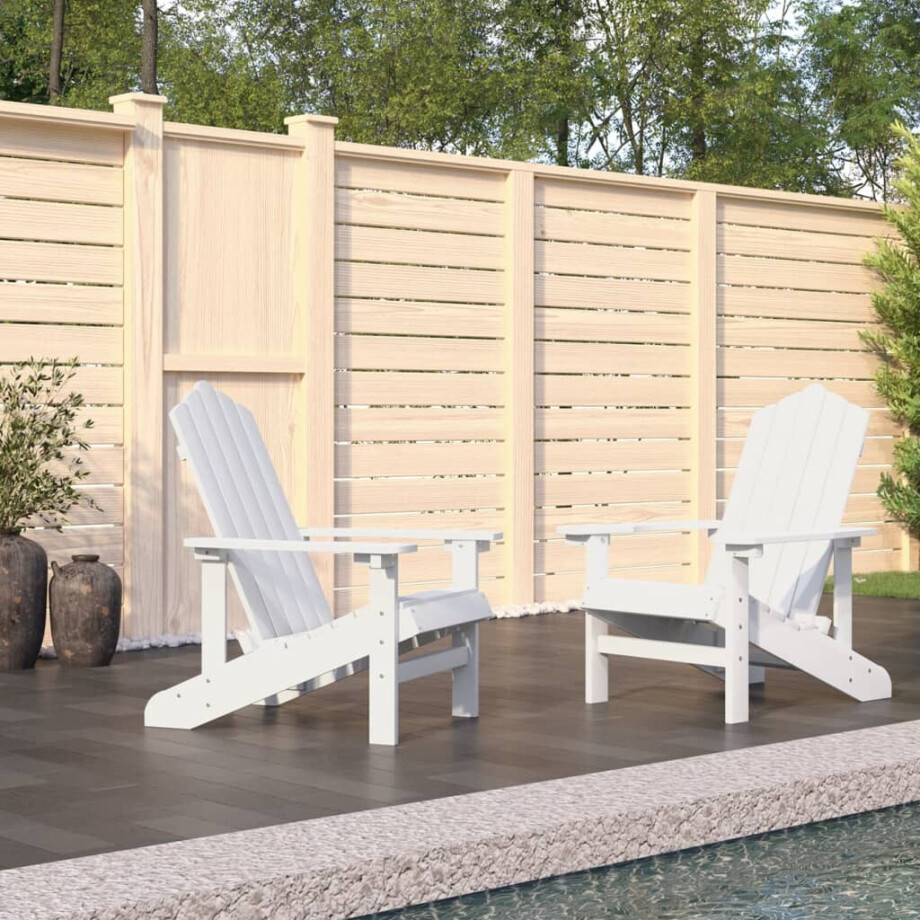 vidaXL Tuinstoelen 2 st Adirondack HDPE wit afbeelding 1