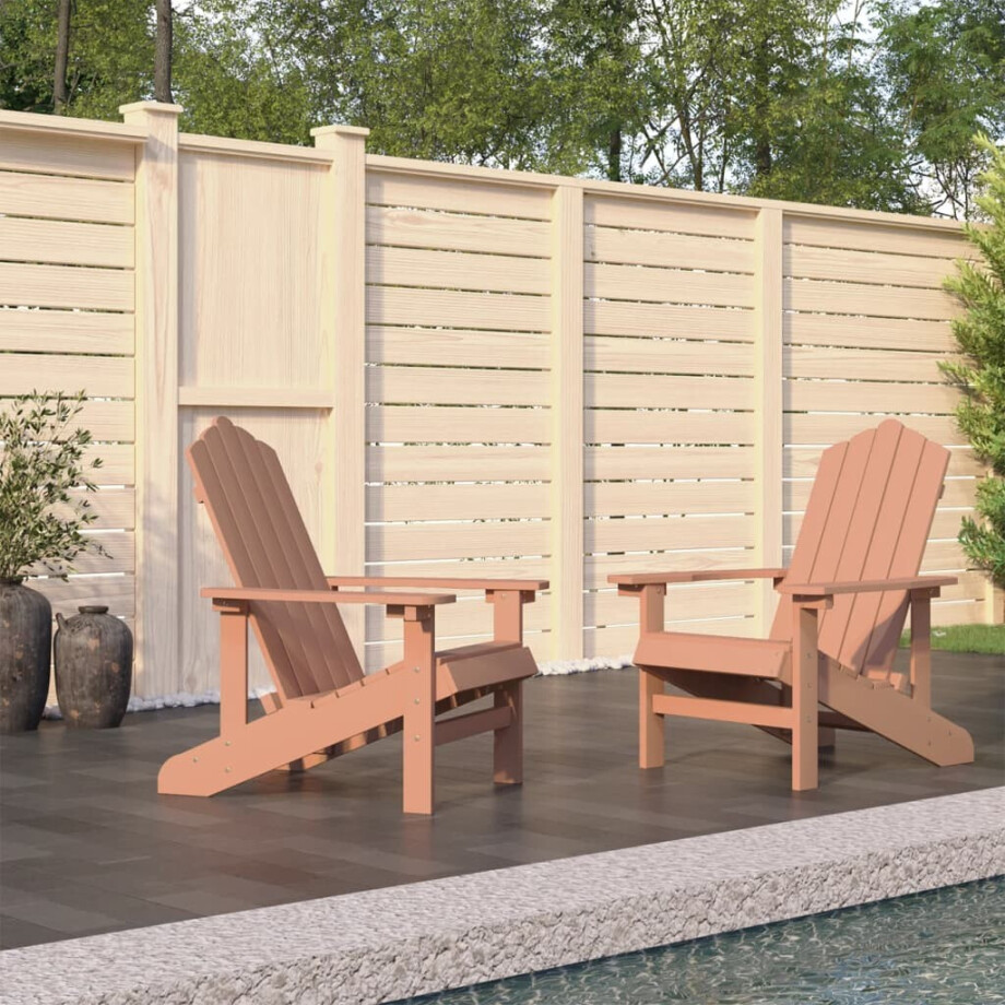 vidaXL Tuinstoelen 2 st Adirondack HDPE bruin afbeelding 1