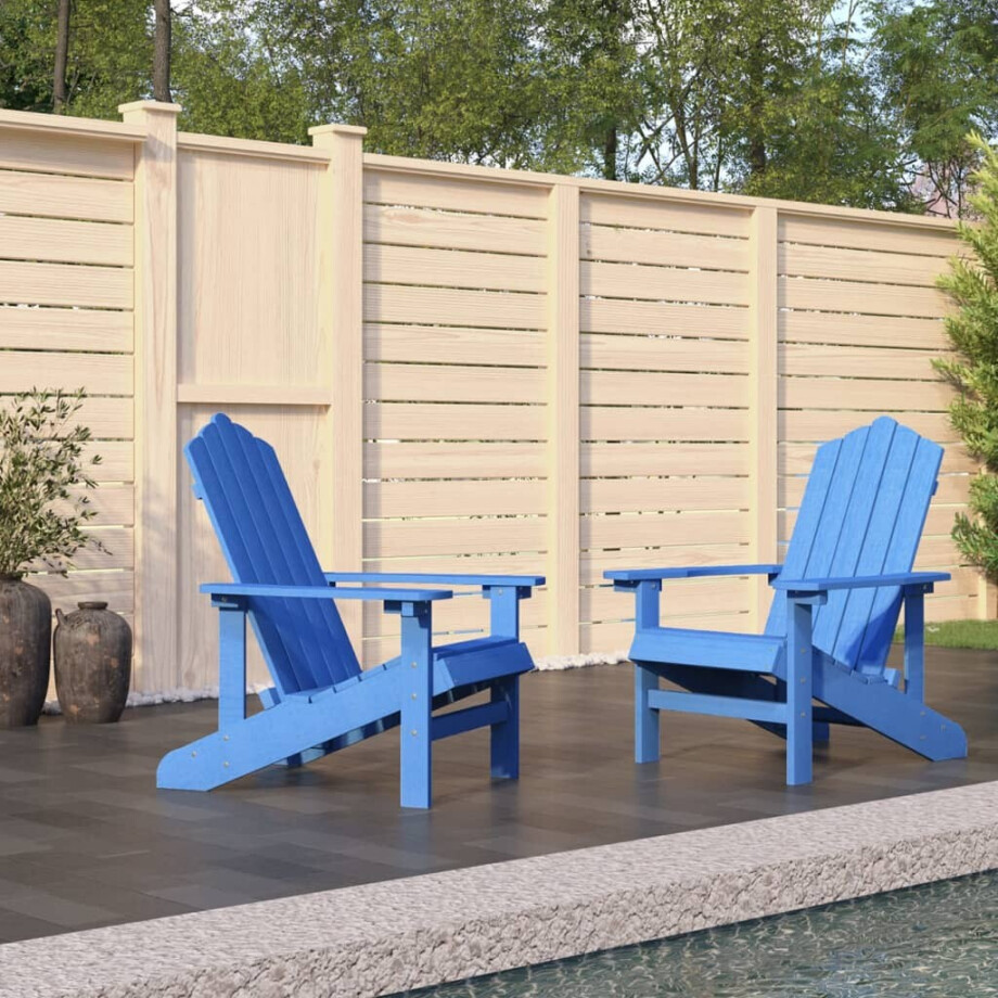 vidaXL Tuinstoelen 2 st Adirondack HDPE aquablauw vidaXL Tuinstoelen 2 st Adirondack HDPE aquablauw afbeelding 1