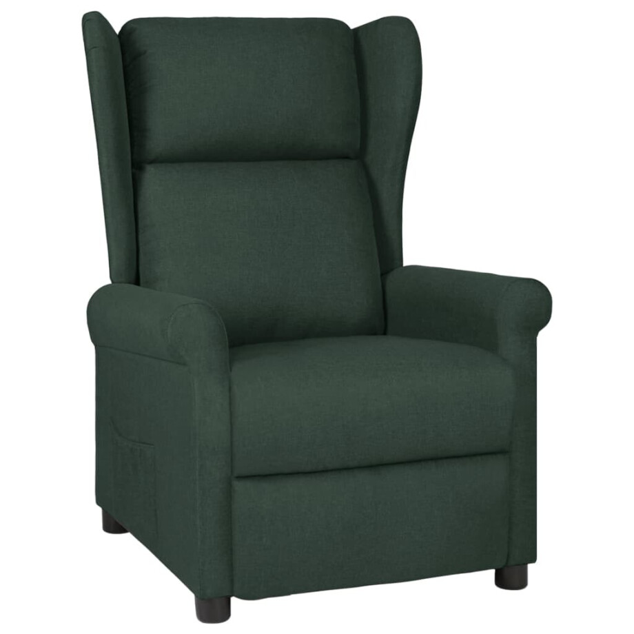 vidaXL Fauteuil verstelbaar stof donkergroen afbeelding 1