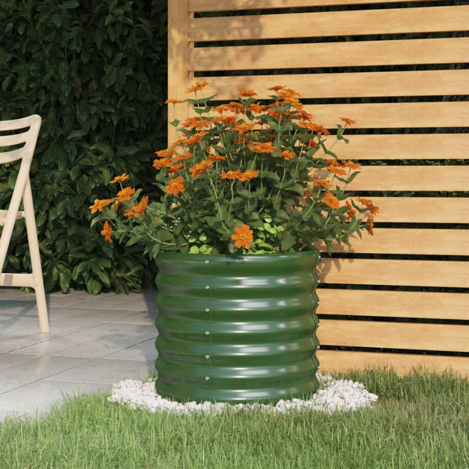 vidaXL Plantenbak 40x40x36 cm gegalvaniseerd staal groen vidaXL Plantenbak 40x40x36 cm gegalvaniseerd staal groen afbeelding 1