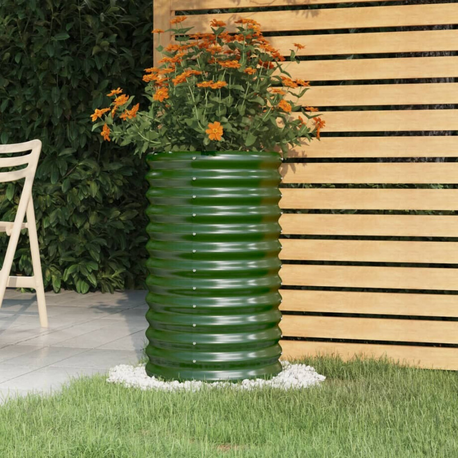 vidaXL Plantenbak 40x40x68 cm gegalvaniseerd staal groen afbeelding 1