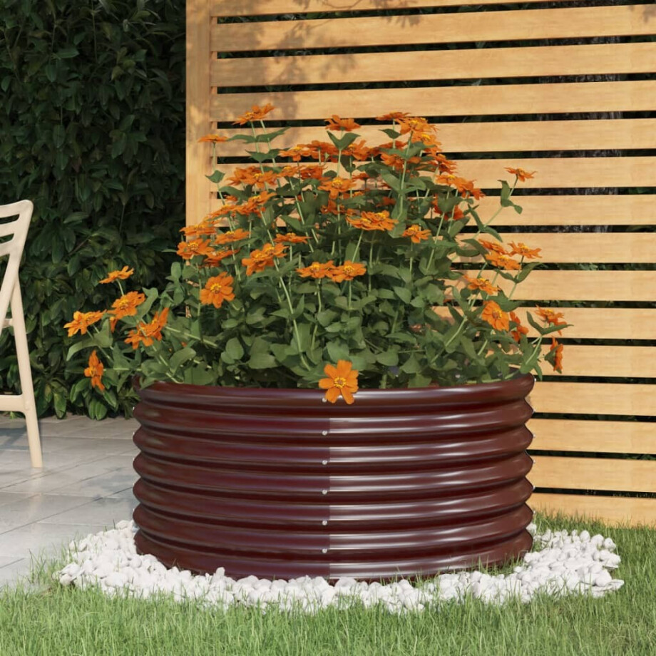 vidaXL Plantenbak 80x80x36 cm gegalvaniseerd staal bruin vidaXL Plantenbak 80x80x36 cm gegalvaniseerd staal bruin afbeelding 1