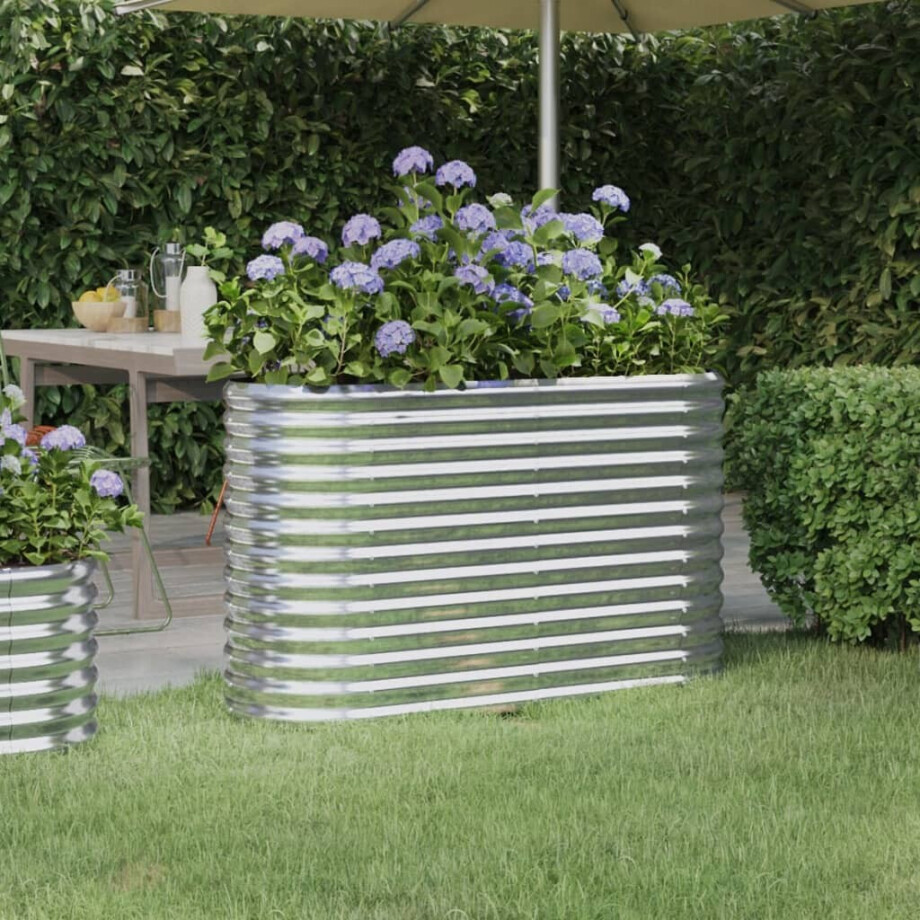 vidaXL Plantenbak 114x40x68 cm gegalvaniseerd staal zilverkleurig vidaXL Plantenbak 114x40x68 cm gegalvaniseerd staal zilverkleurig afbeelding 1