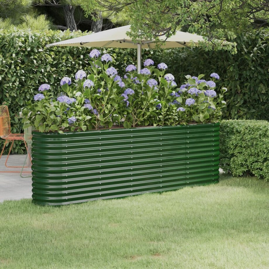 vidaXL Plantenbak 224x40x68 cm gegalvaniseerd staal groen vidaXL Plantenbak 224x40x68 cm gegalvaniseerd staal groen afbeelding 1
