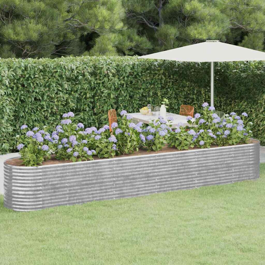 vidaXL Plantenbak 440x80x68 cm gegalvaniseerd staal zilverkleurig vidaXL Plantenbak 440x80x68 cm gegalvaniseerd staal zilverkleurig afbeelding 1
