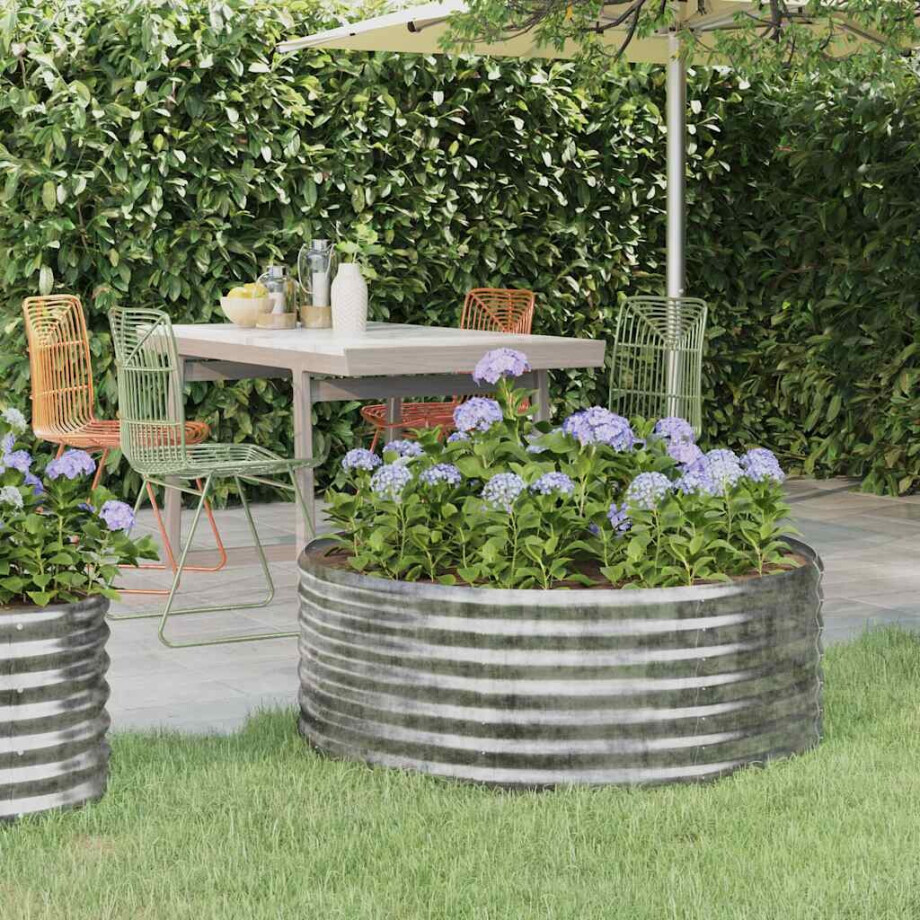 vidaXL Plantenbak 100x100x36 cm gegalvaniseerd staal zilverkleurig vidaXL Plantenbak 100x100x36 cm gegalvaniseerd staal zilverkleurig afbeelding 1