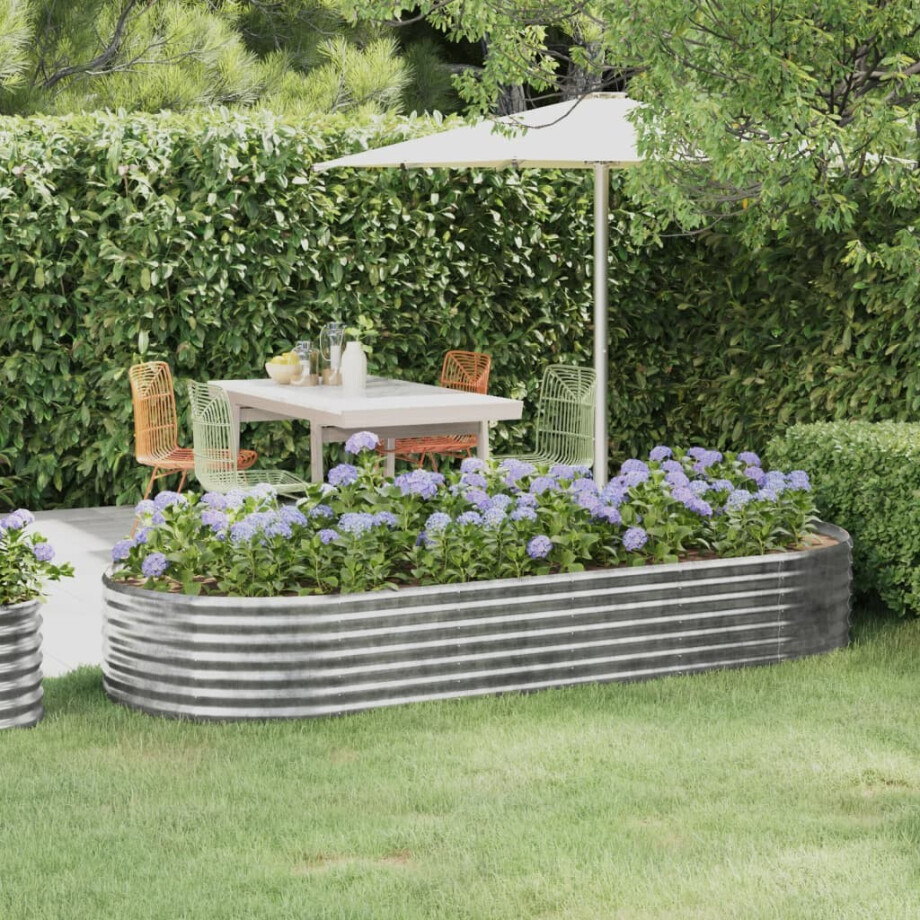 vidaXL Plantenbak 249x100x36 cm gegalvaniseerd staal zilverkleurig vidaXL Plantenbak 249x100x36 cm gegalvaniseerd staal zilverkleurig afbeelding 1