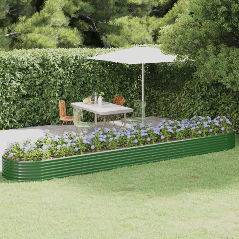 vidaXL Plantenbak 507x100x36 cm gegalvaniseerd staal groen vidaXL Plantenbak 507x100x36 cm gegalvaniseerd staal groen afbeelding 1