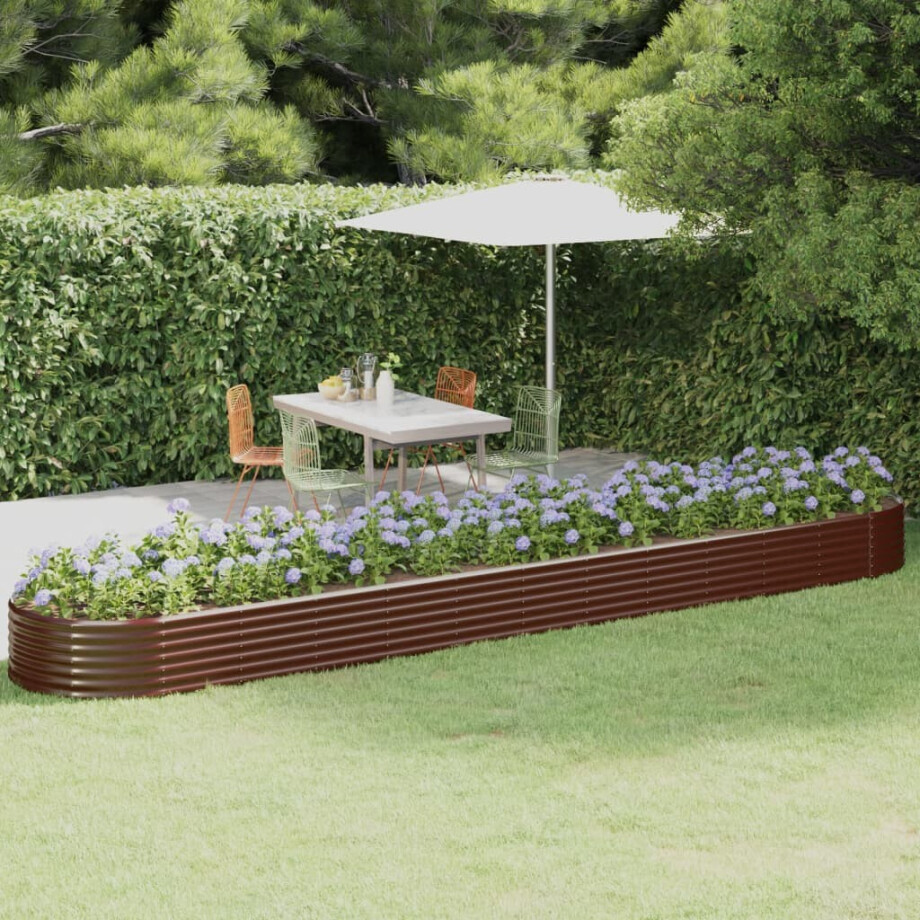 vidaXL Plantenbak 507x100x36 cm gegalvaniseerd staal bruin vidaXL Plantenbak 507x100x36 cm gegalvaniseerd staal bruin afbeelding 1