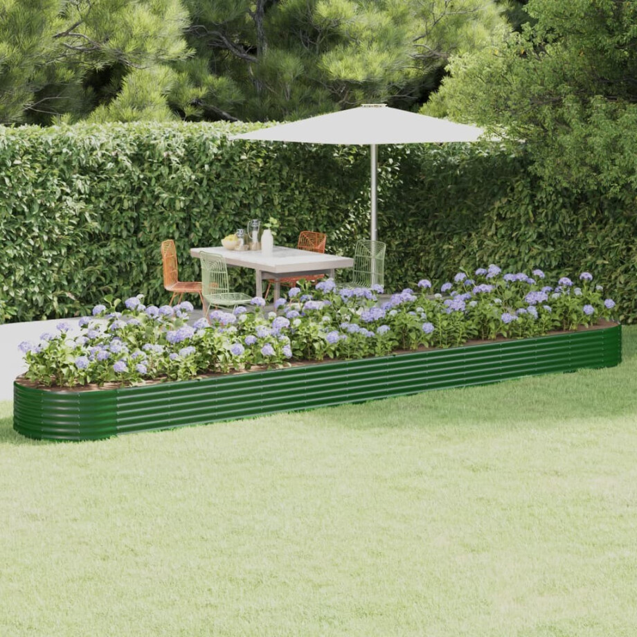 vidaXL Plantenbak 544x100x36 cm gegalvaniseerd staal groen vidaXL Plantenbak 544x100x36 cm gegalvaniseerd staal groen afbeelding 1