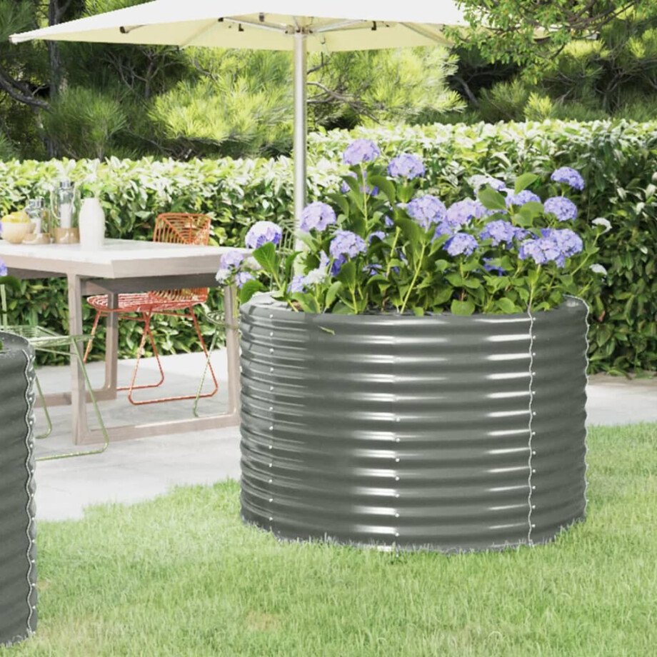vidaXL Plantenbak 100x100x68 cm gegalvaniseerd staal grijs afbeelding 1