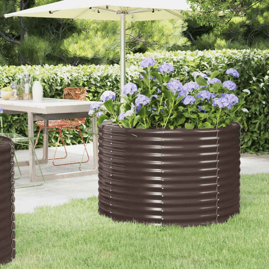 vidaXL Plantenbak 100x100x68 cm gegalvaniseerd staal bruin vidaXL Plantenbak 100x100x68 cm gegalvaniseerd staal bruin afbeelding 1