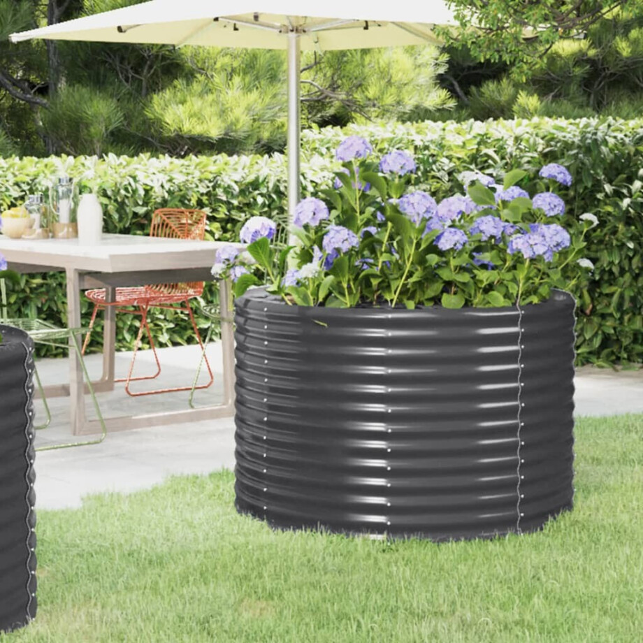 vidaXL Plantenbak 100x100x68 cm gegalvaniseerd staal antracietkleurig vidaXL Plantenbak 100x100x68 cm gegalvaniseerd staal antracietkleurig afbeelding 1