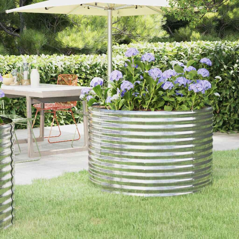 vidaXL Plantenbak 100x100x68 cm gegalvaniseerd staal zilverkleurig vidaXL Plantenbak 100x100x68 cm gegalvaniseerd staal zilverkleurig afbeelding 1