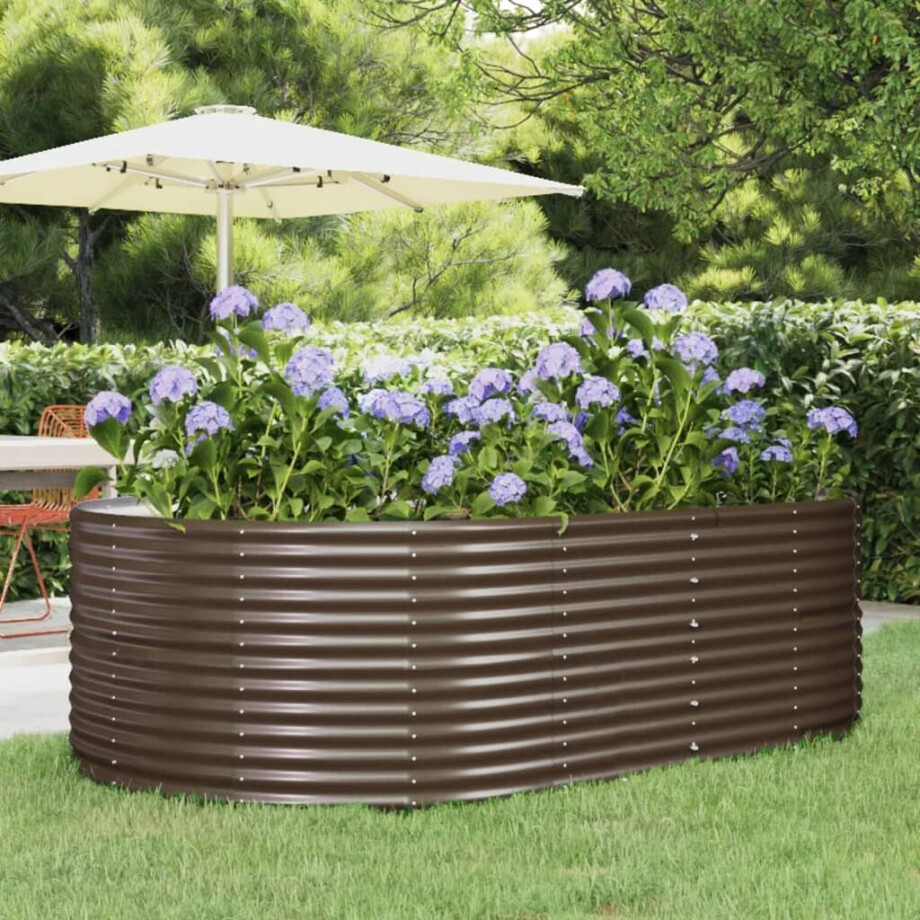 vidaXL Plantenbak 212x140x68 cm gegalvaniseerd staal bruin vidaXL Plantenbak 212x140x68 cm gegalvaniseerd staal bruin afbeelding 1