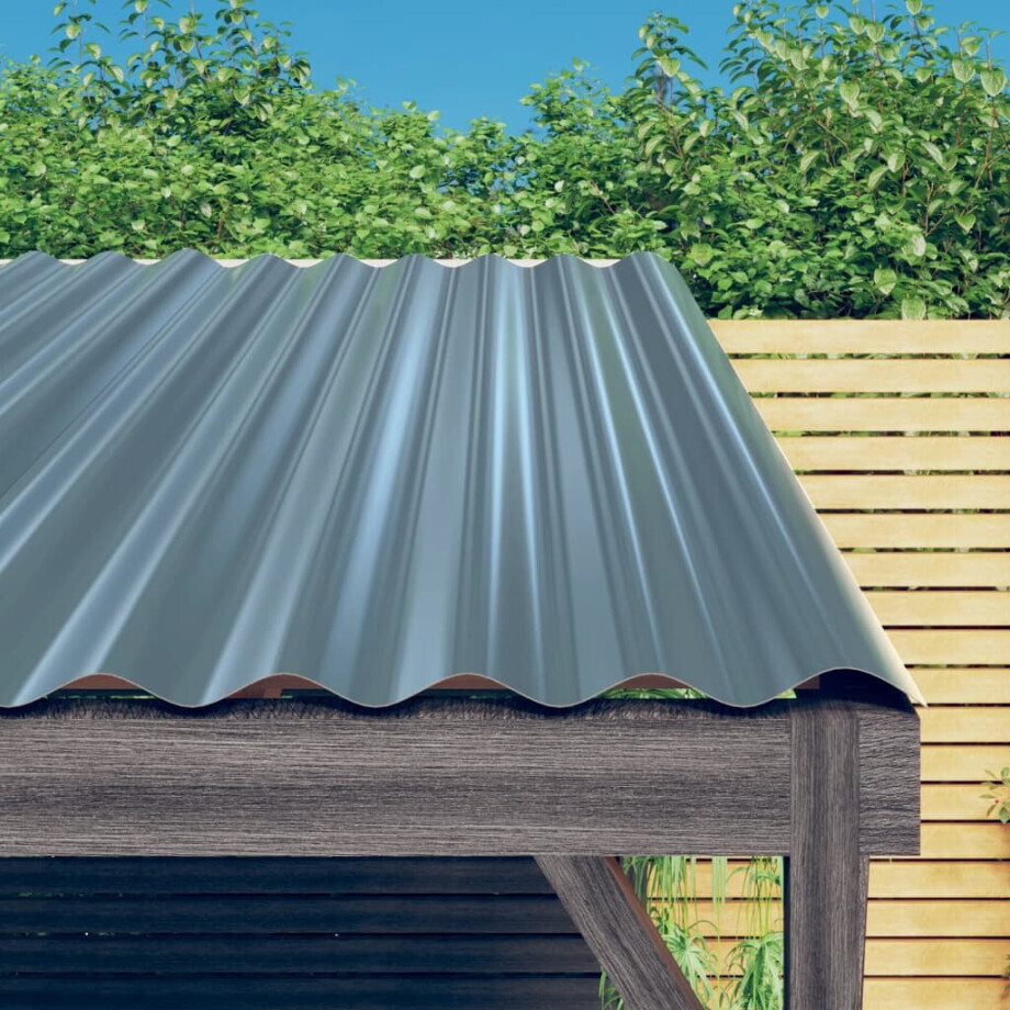 vidaXL Dakpanelen 36 st 60x36 cm gegalvaniseerd staal grijs vidaXL Dakpanelen 36 st 60x36 cm gegalvaniseerd staal grijs afbeelding 1