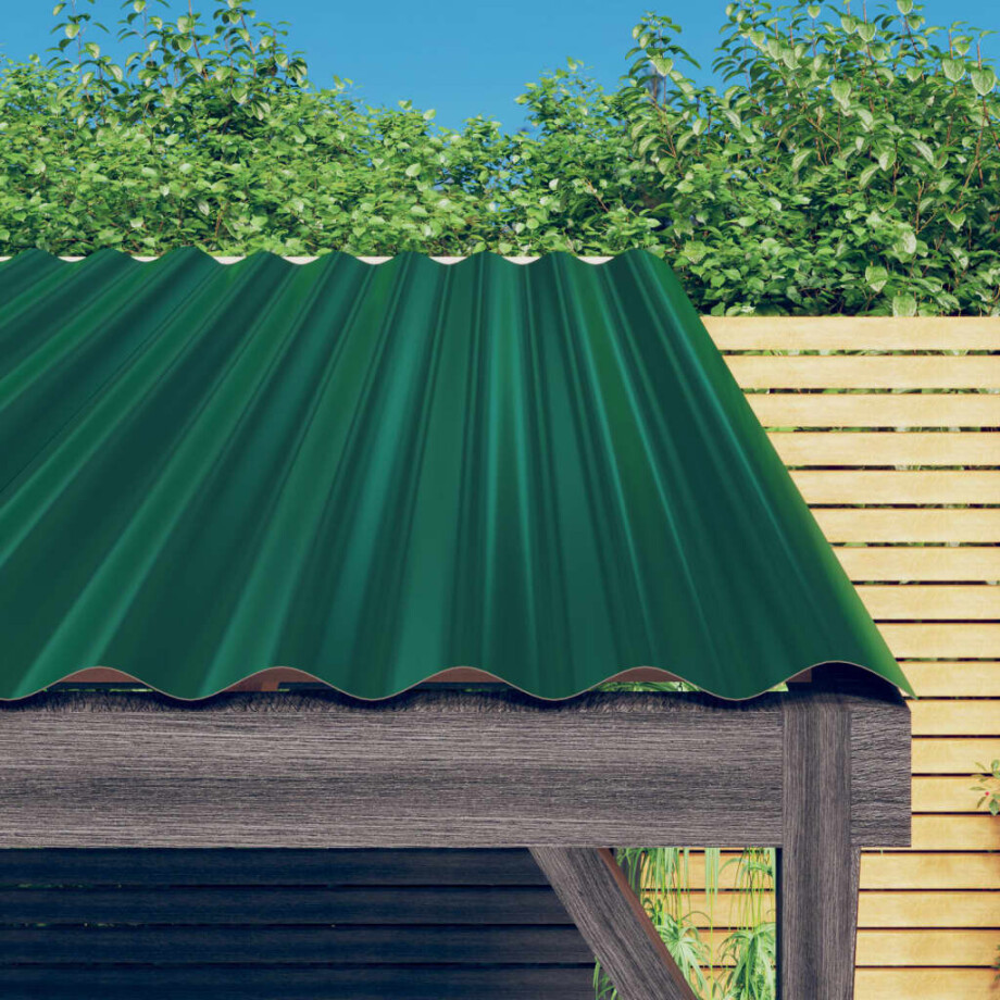 vidaXL Dakpanelen 36 st 80x36 cm gegalvaniseerd staal groen vidaXL Dakpanelen 36 st 80x36 cm gegalvaniseerd staal groen afbeelding 1