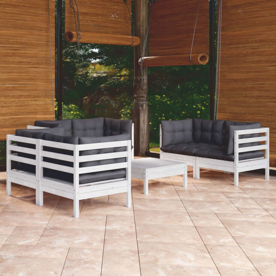 vidaXL 7-delige Loungeset met kussens massief grenenhout vidaXL 7-delige Loungeset met kussens massief grenenhout afbeelding 1