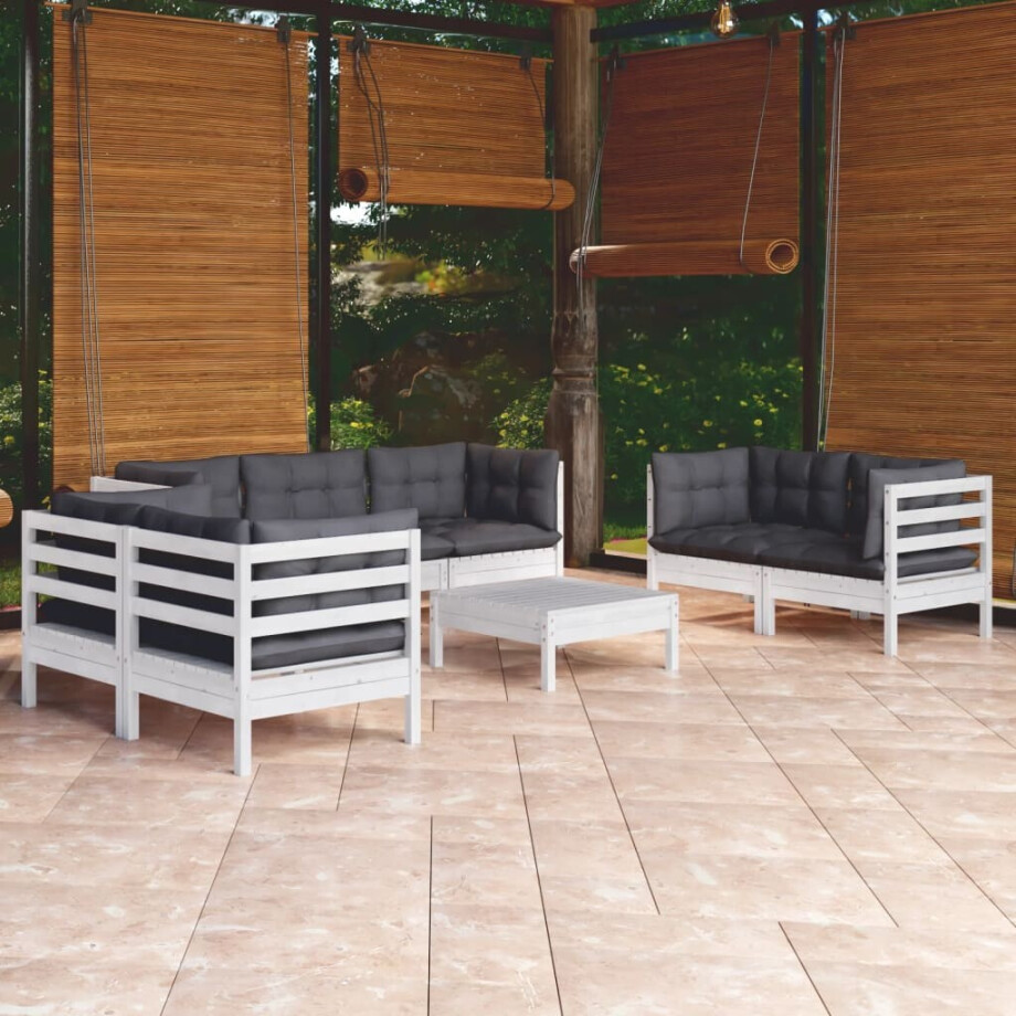 vidaXL 8-delige Loungeset met kussens massief grenenhout vidaXL 8-delige Loungeset met kussens massief grenenhout afbeelding 1